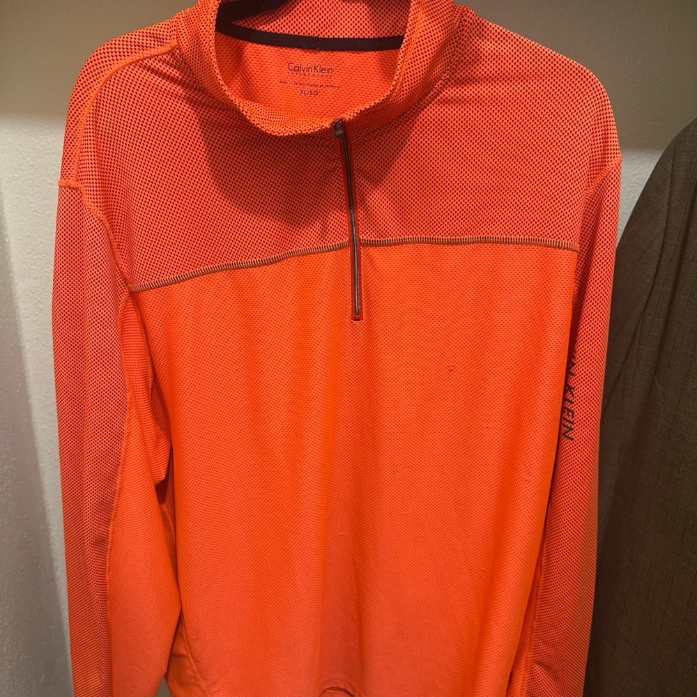 Calvin Klein Bright Orange Mesh Top